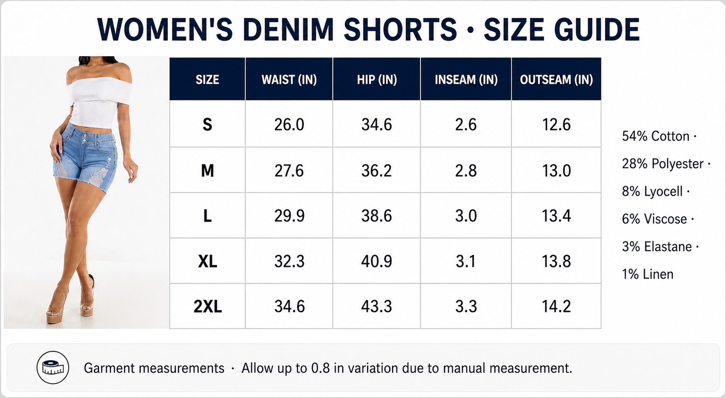 Women's Stretch Denim Shorts – Style 2533