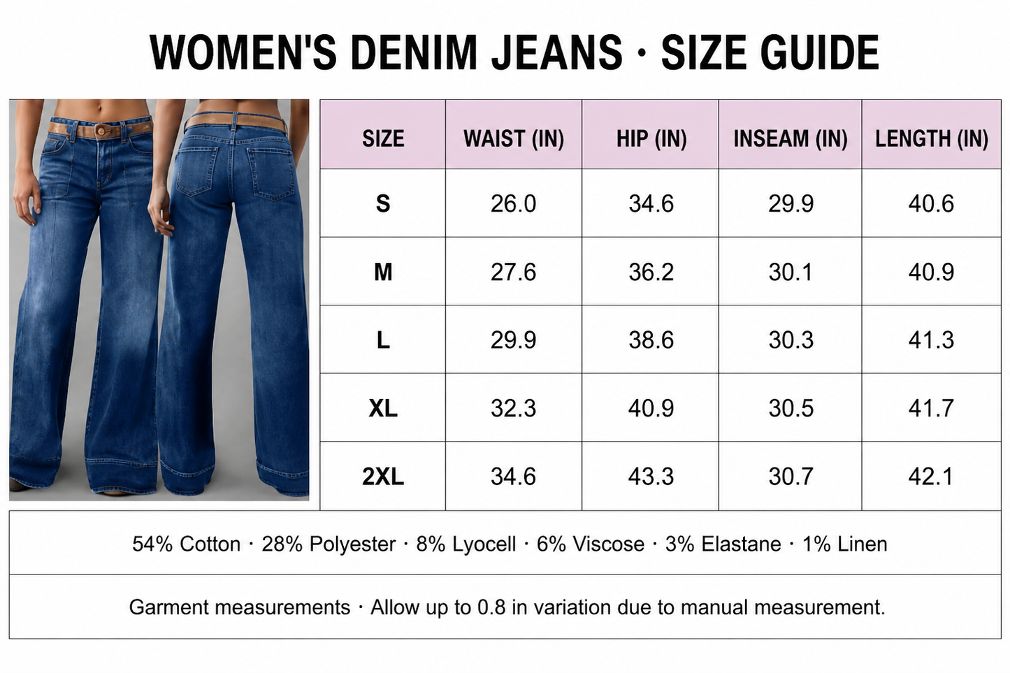 Women's Medium-Stretch Denim Jeans – Style 2599